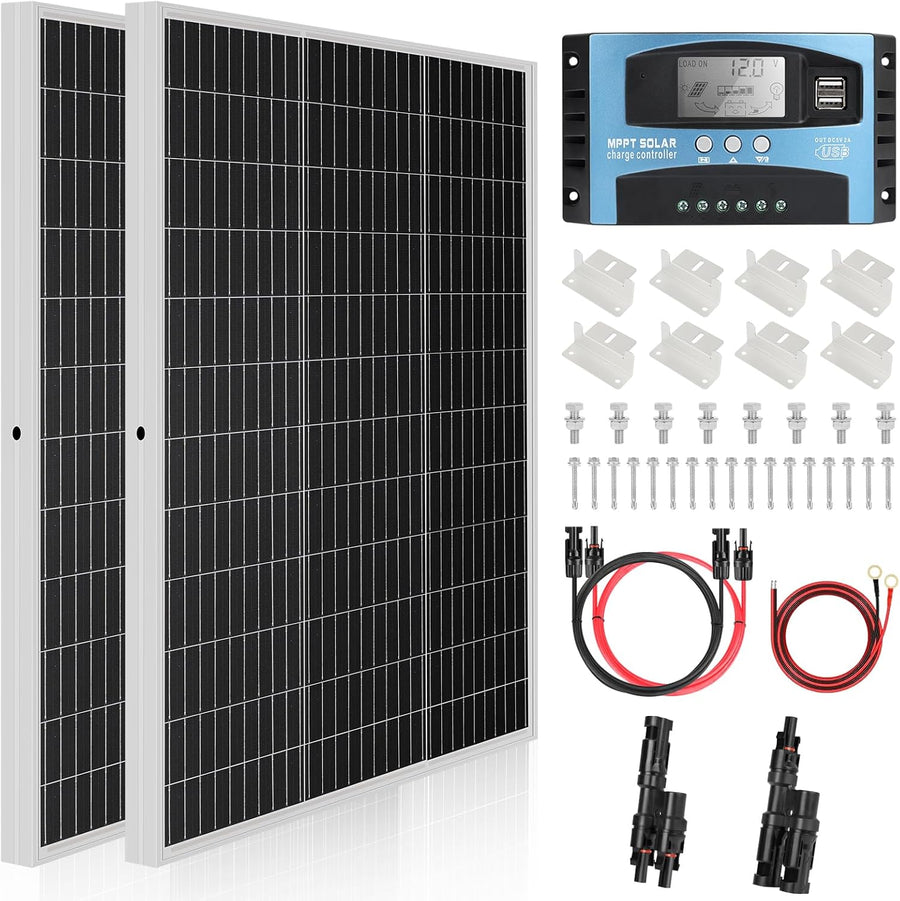 240W Solar Panel Kit MPPT 12V RV Boat Camping Set
