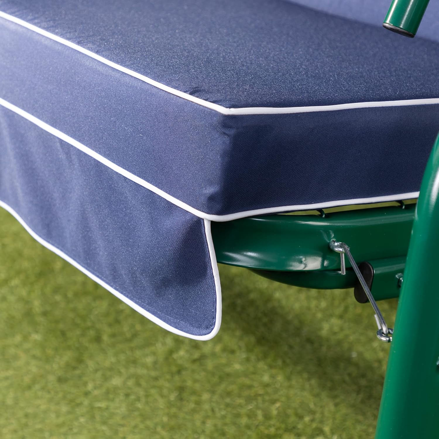 3 Seater Reclining Garden Swing Seat Blue Canopy