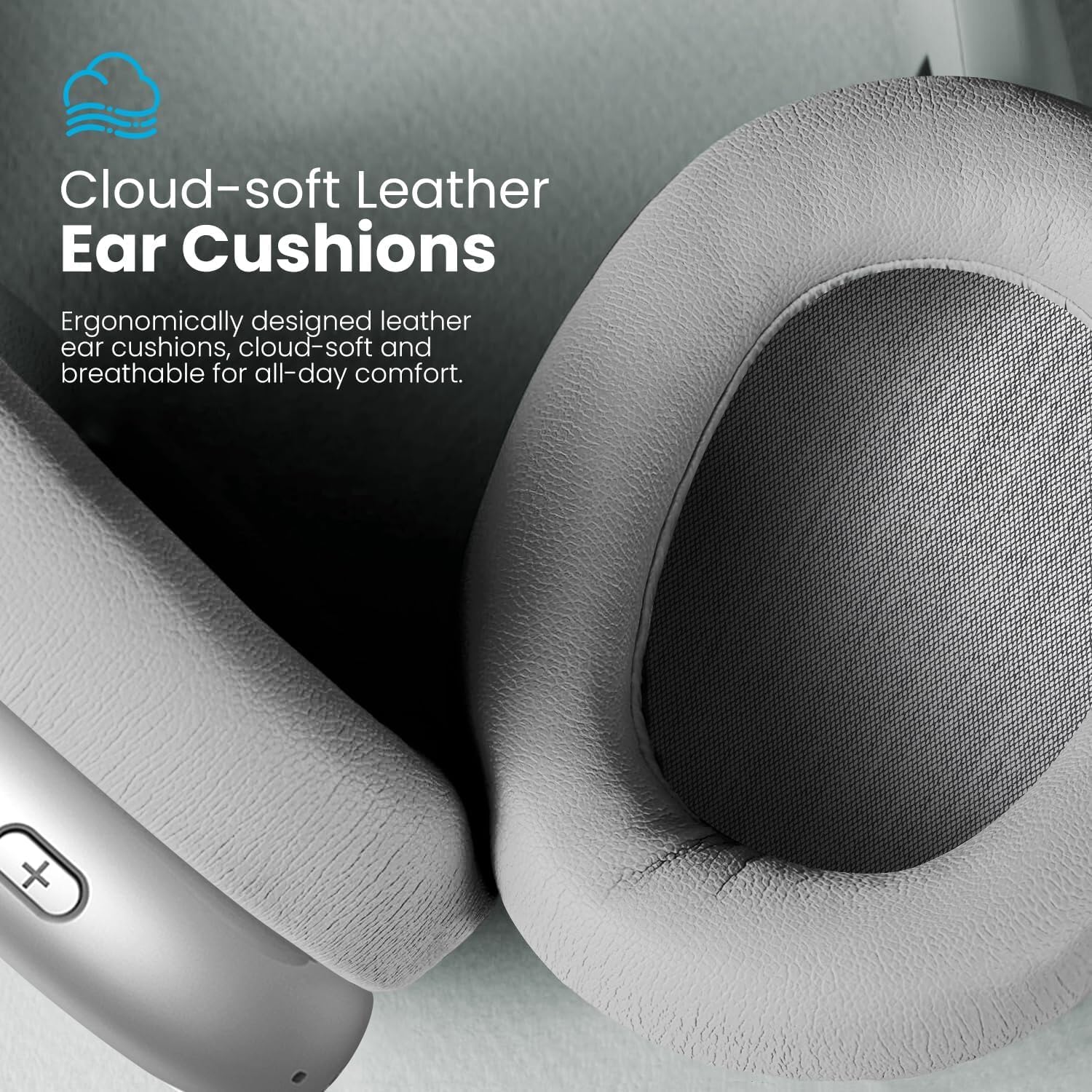 Wireless Noise Cancelling Over Ear Headphones 48Hr Battery Silver