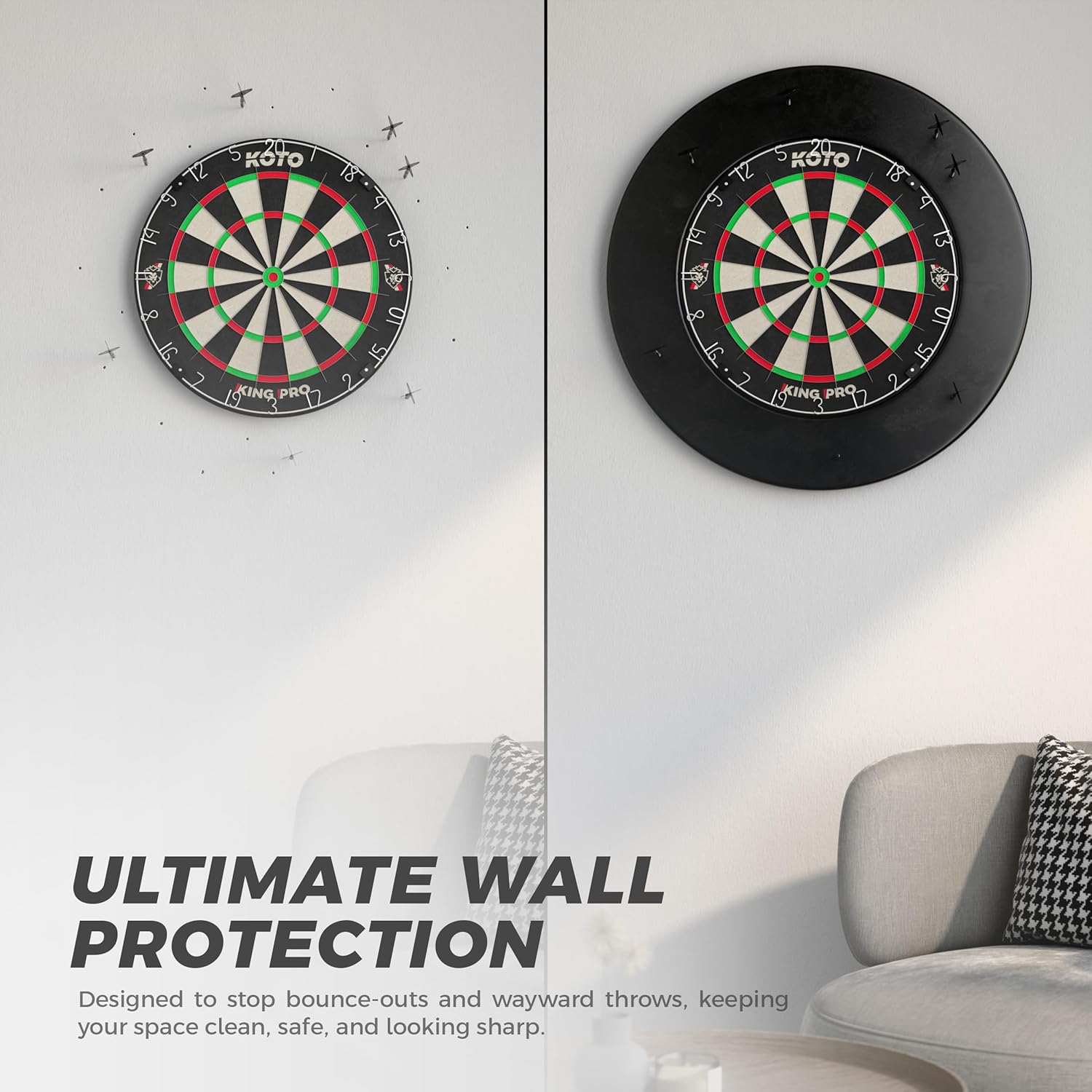 Dartboard Surround Ring PU Wall Protector 45.5cm Inner Thick Edge