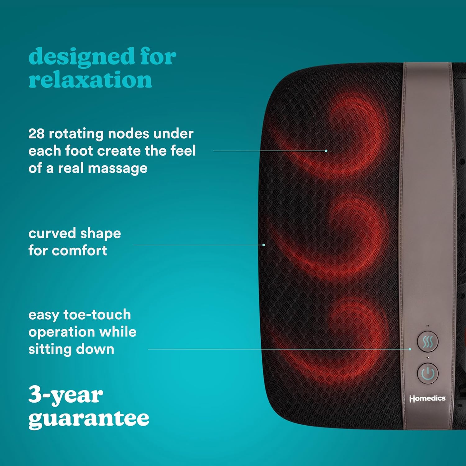 Shiatsu Foot Massager Heat 28 Nodes Toe Control Deep Kneading