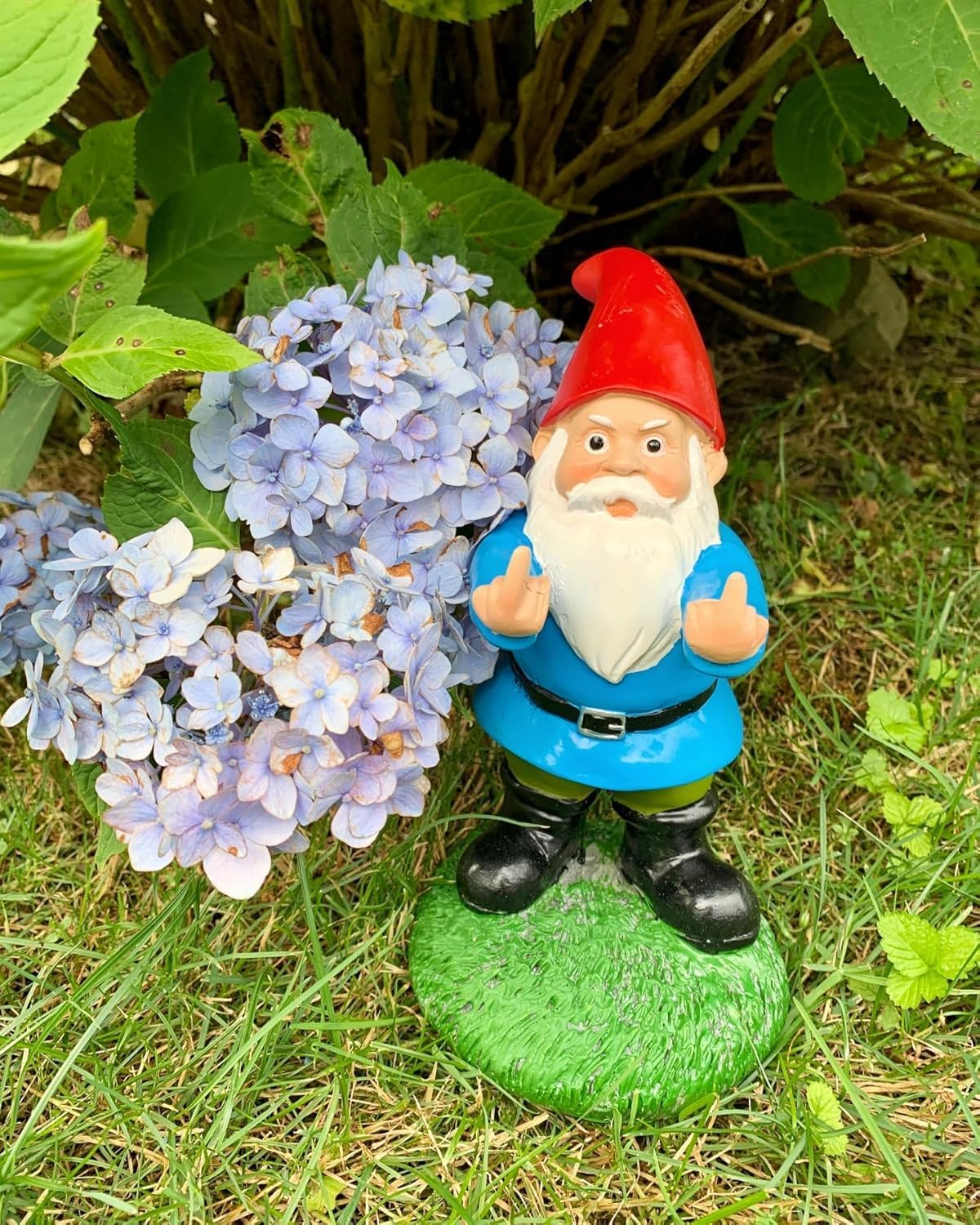Funny Garden Gnome Statue Outdoor Naughty Ornament Resin 12cm