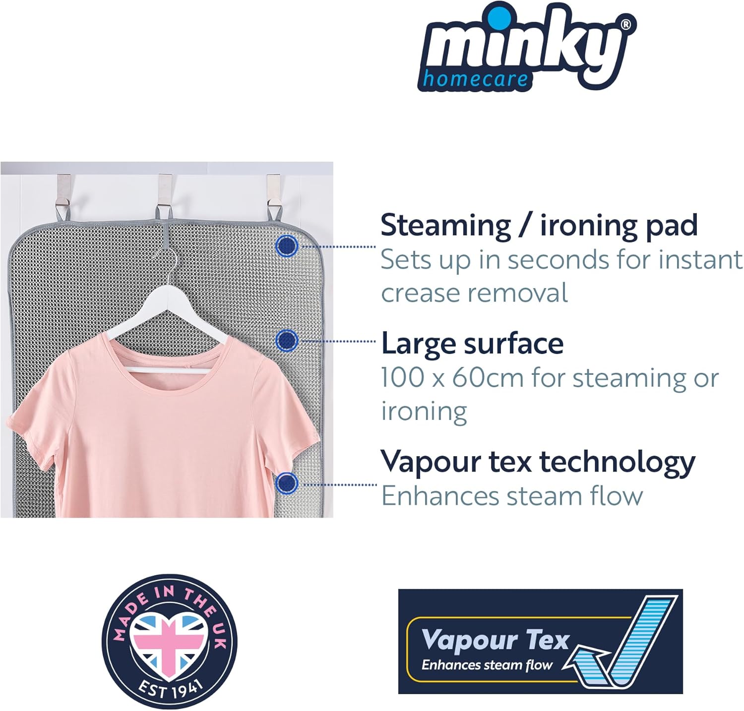 Handheld Garment Steamer with Hanging Steam Pad Fast Heat