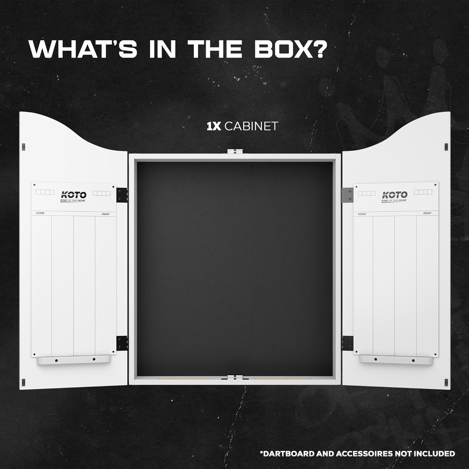 Dartboard Cabinet White Wall Mount Scoreboards Storage Case