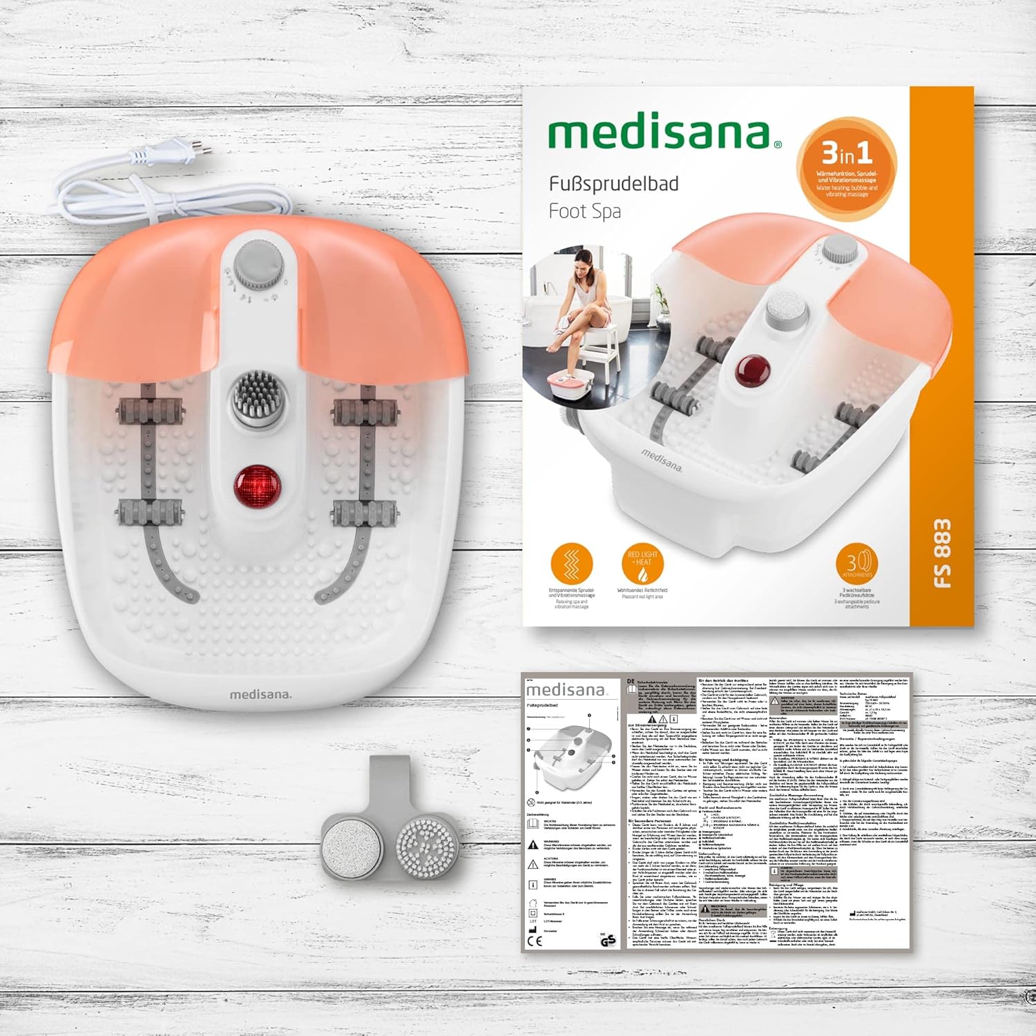 Foot Spa Bath Massager Heat Bubble Vibration Pedicure Tub