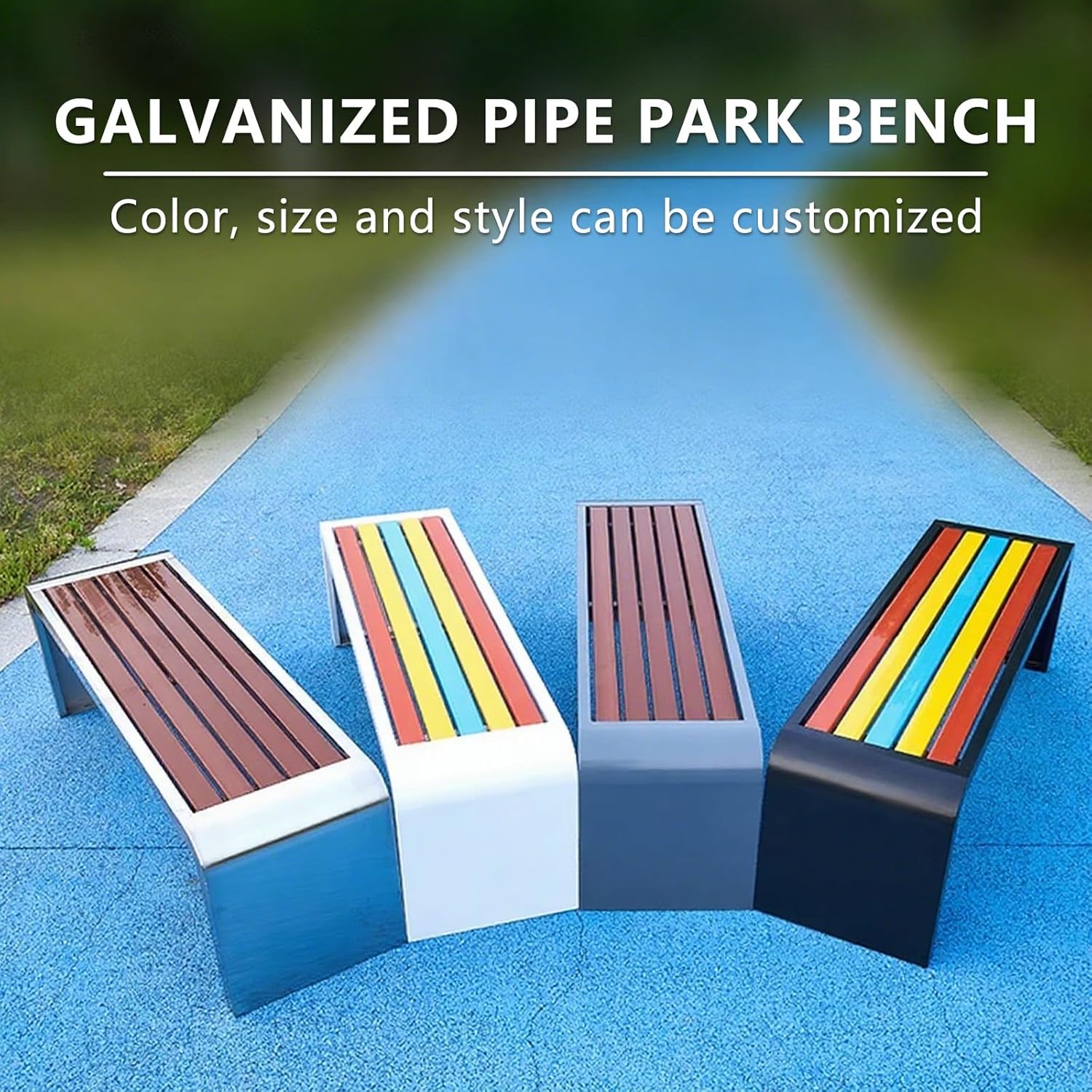 Outdoor Wooden Garden Bench 150cm Backless Patio Seat Weatherproof