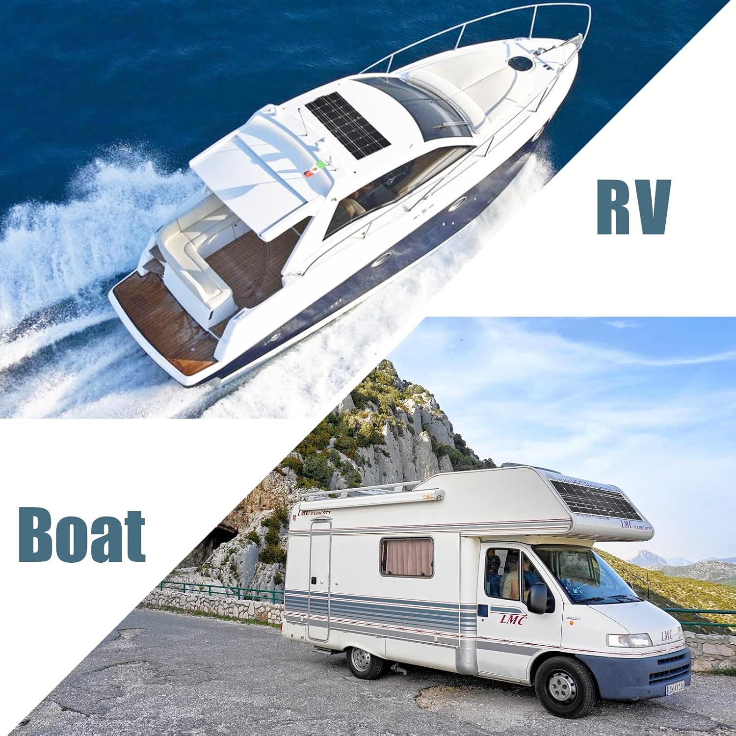 600W Flexible Solar Panel Kit 6x100W RV Boat Caravan Roof