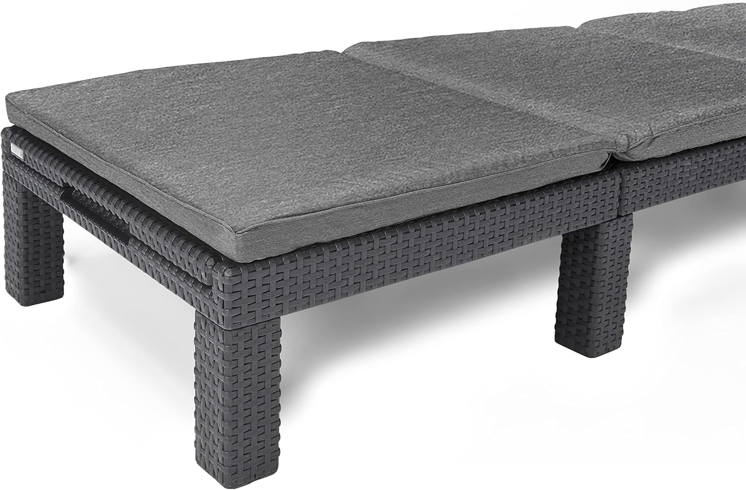 Outdoor Rattan Sun Lounger Recliner Chair with Cushion Graphite