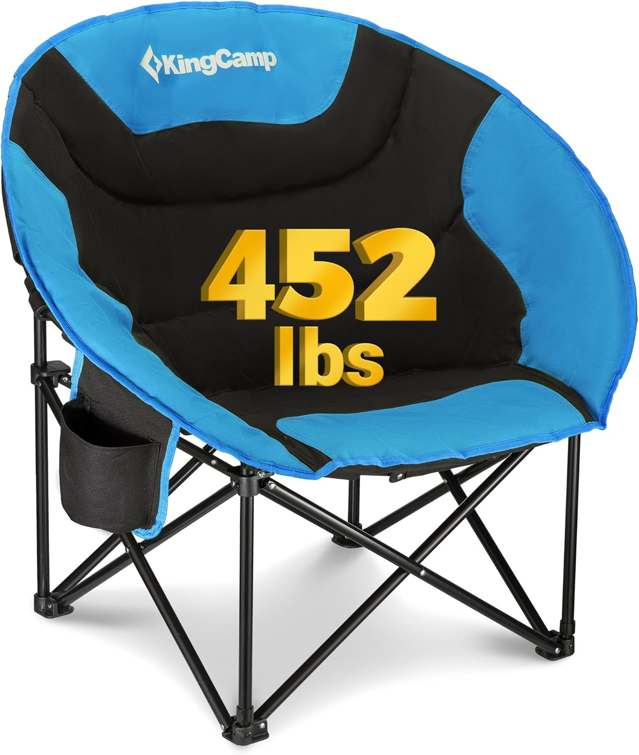 Moon Camping Chair XXL Padded Folding Seat Blue