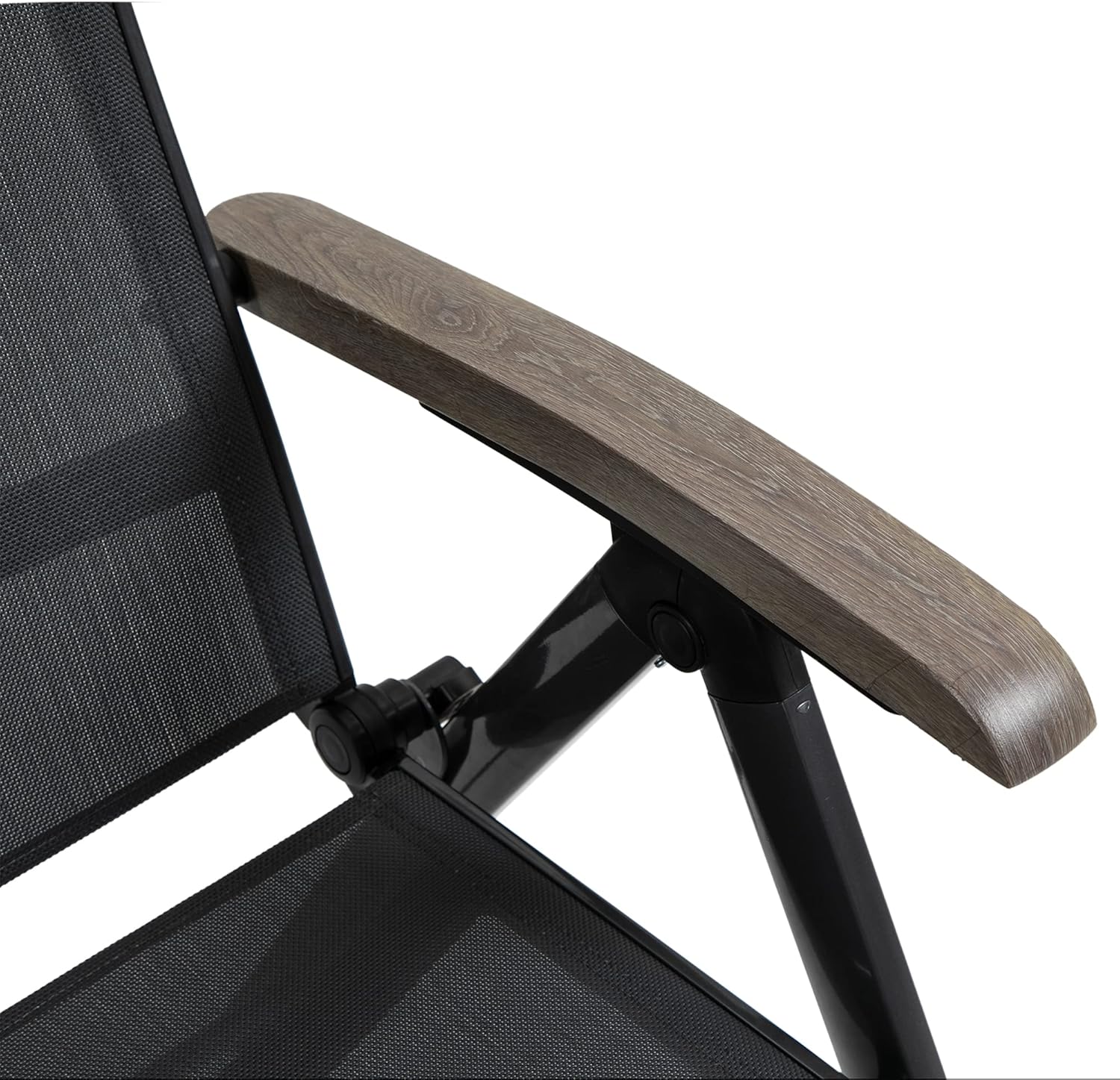 Folding Sun Lounger 5 Position Aluminium Recliner Grey