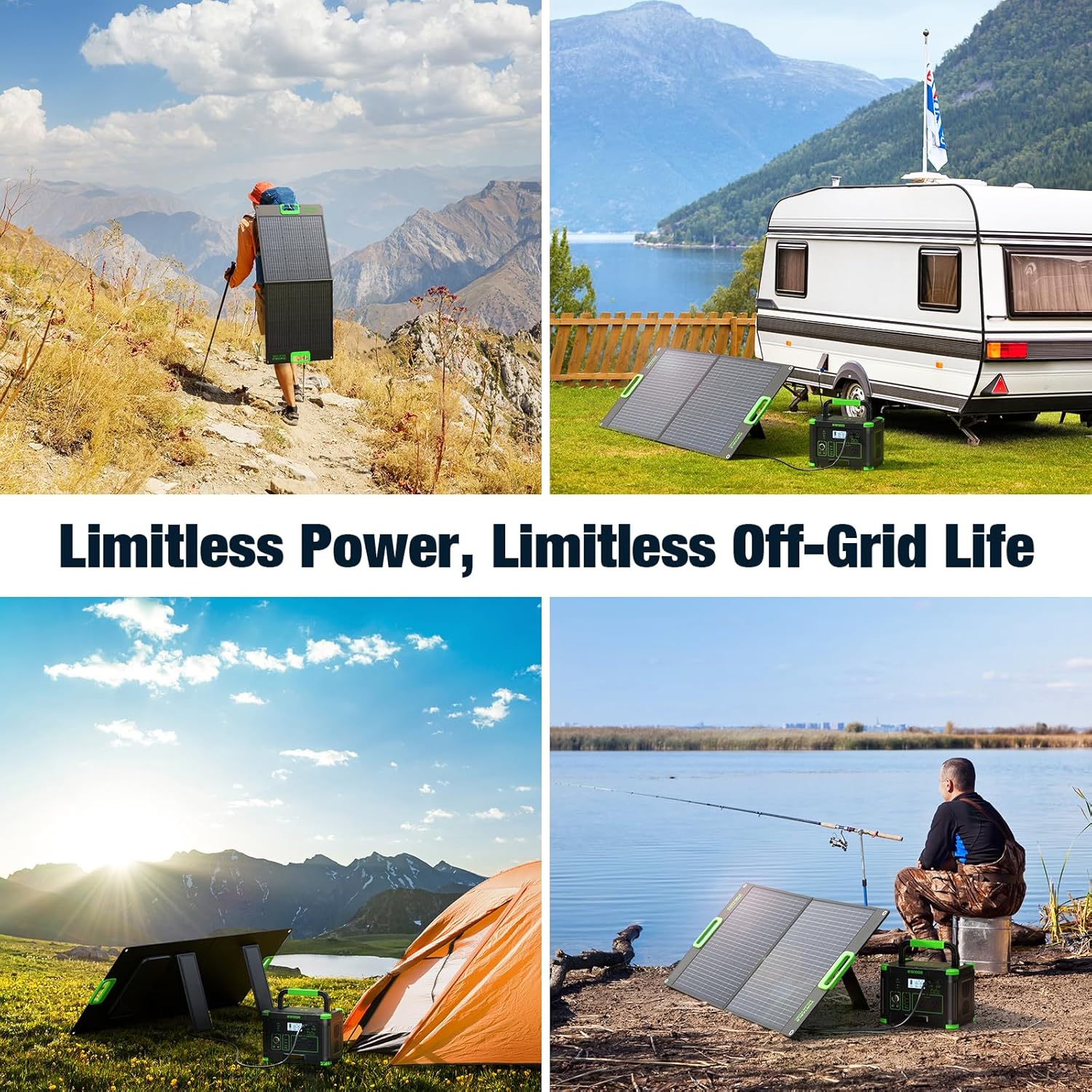 100W Portable Foldable Solar Panel 20V Power Station RV