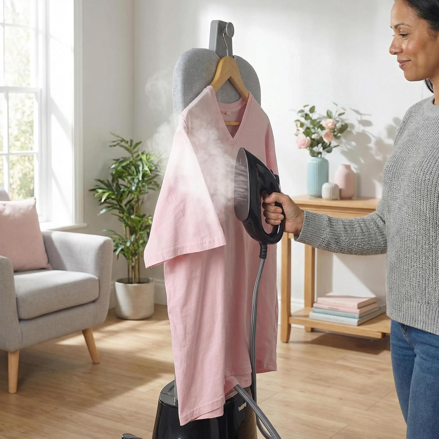 Upright Garment Steamer 2180W Iron Board 1.5L Tank 5 Modes
