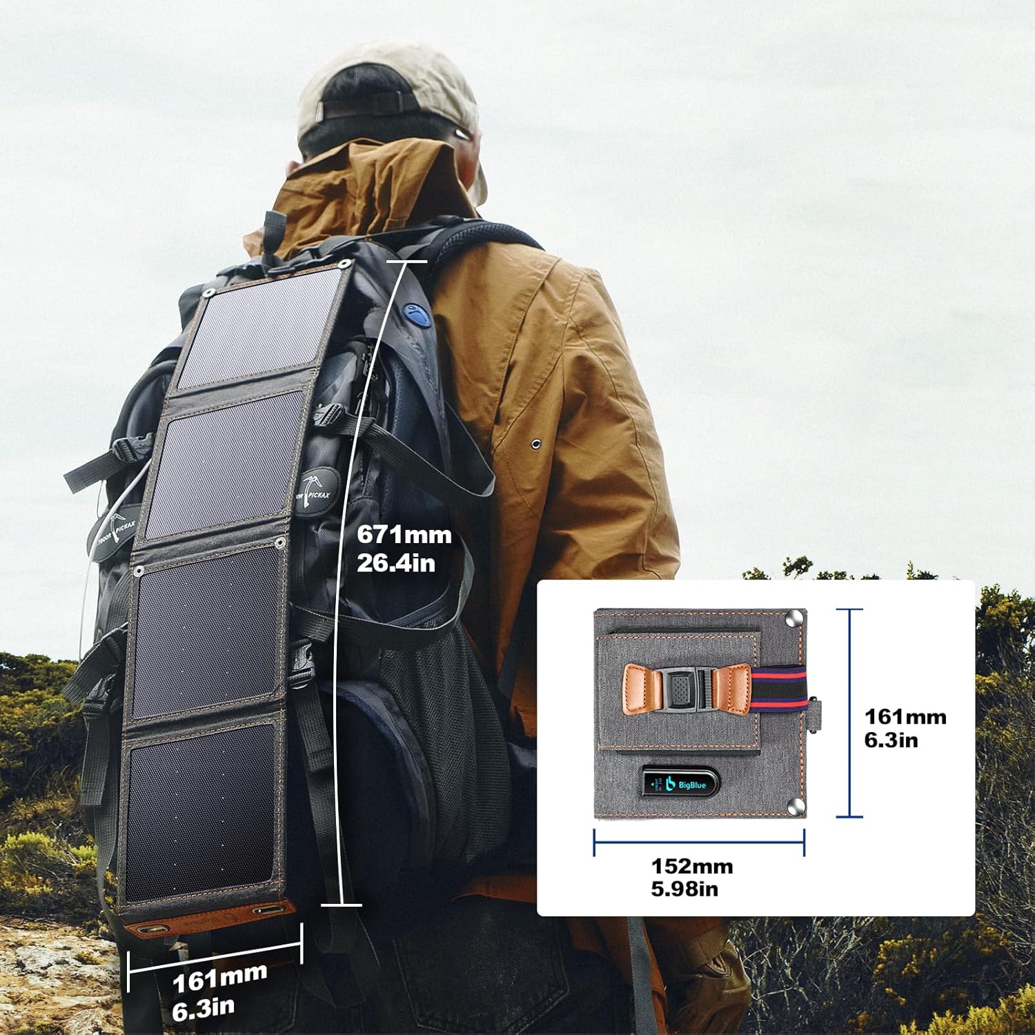14W Foldable Solar Charger USB Waterproof Camping Travel