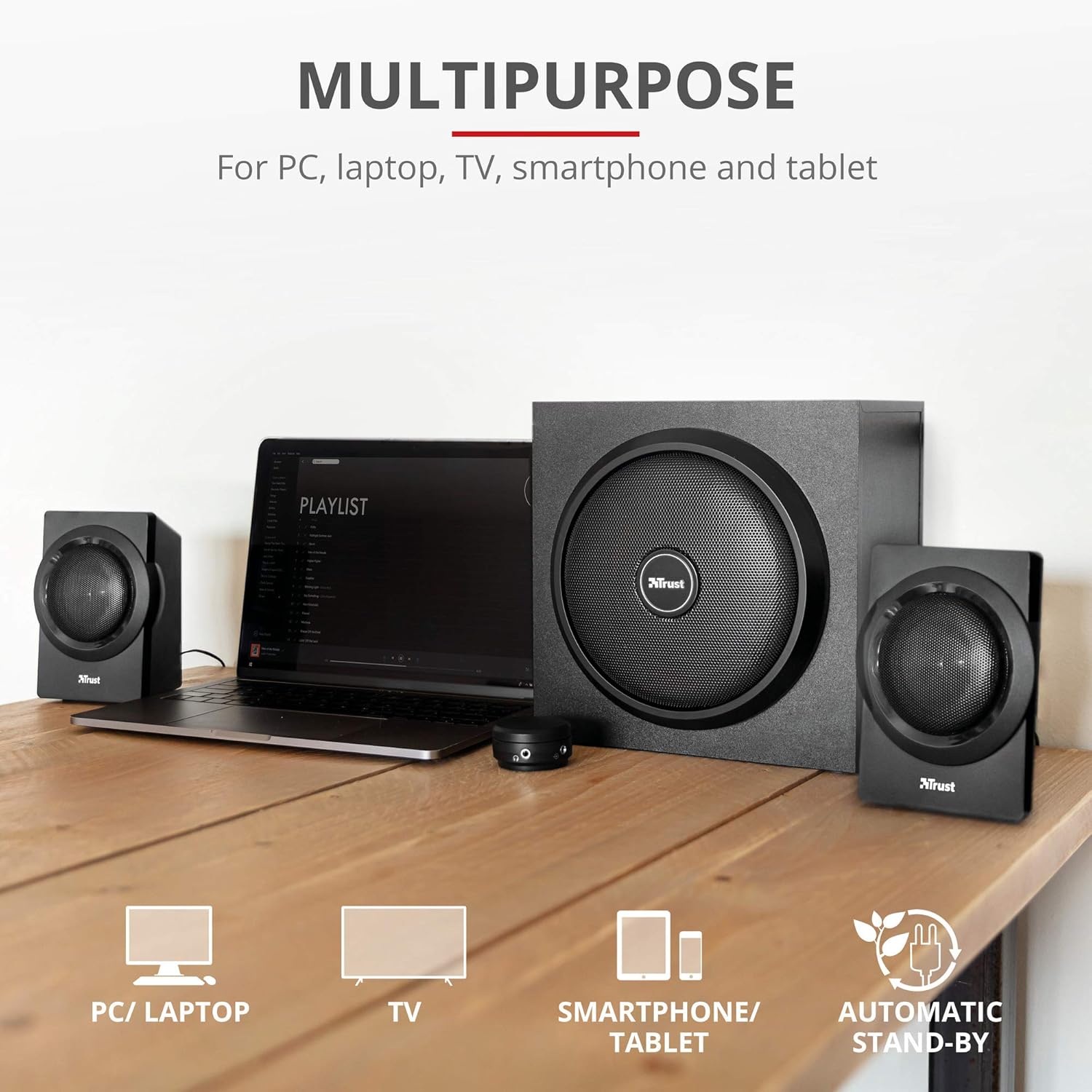 2.1 PC Speakers 120W Subwoofer Bass Stereo Wired Desktop