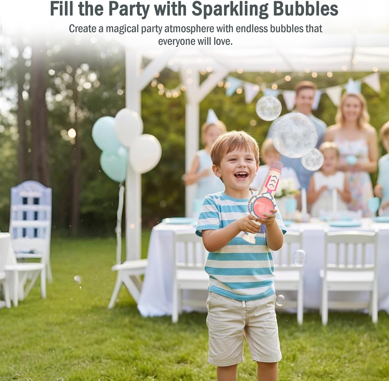 Smoke Bubble Wand Toy with Fog Effect Pink Kids Gift