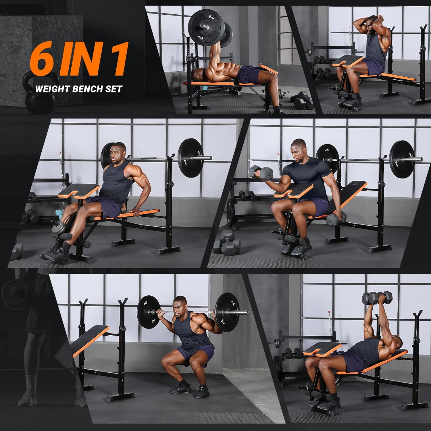 Multi Function Weight Bench Leg Press Squat Rack Home Gym