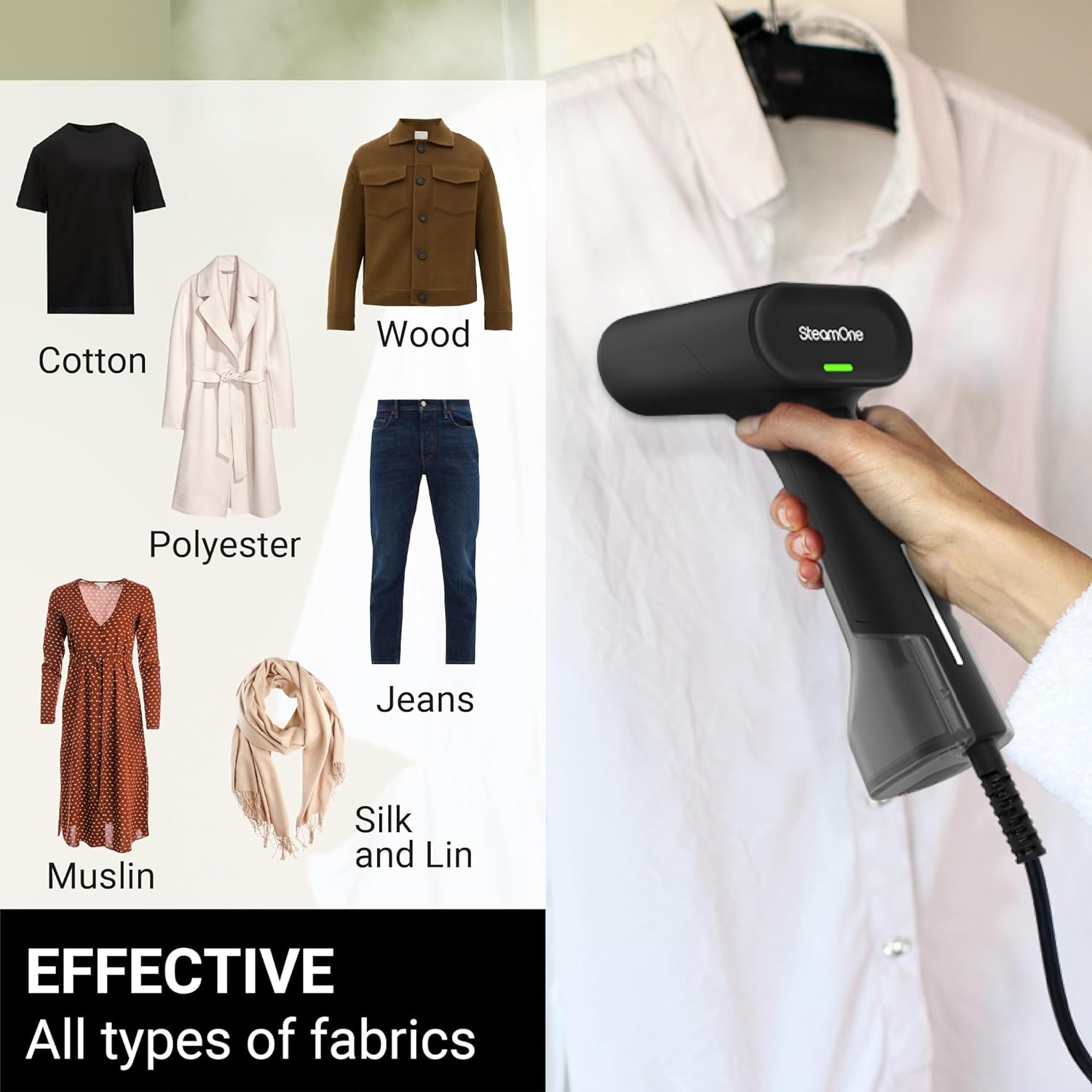 Handheld Garment Steamer 1800W 28g Steam 35s Heat Portable