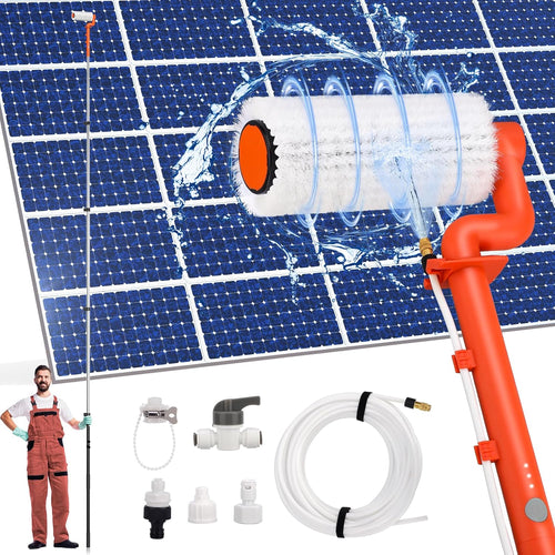 Electric Solar Panel Cleaning Kit 6.2M Telescopic Water Fed Brush