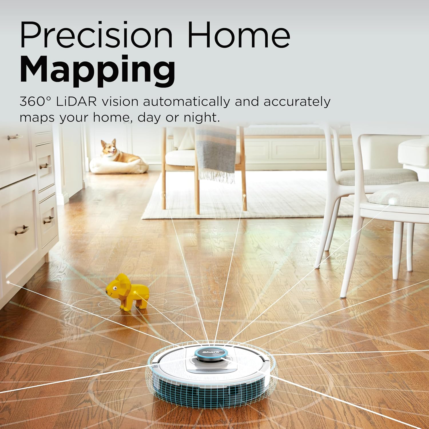 Robot Vacuum Self Empty LiDAR Smart Detect Pet Hair WiFi White