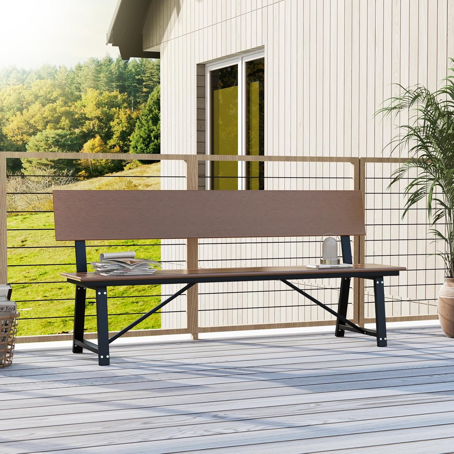 Extra Long 4 Seater Garden Bench HDPE Outdoor Patio Seat