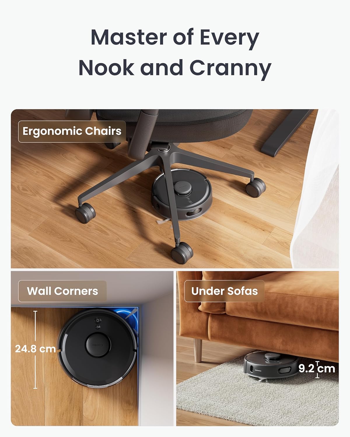 Robot Vacuum Mop Self Empty 6000Pa LiDAR Smart Mapping Slim