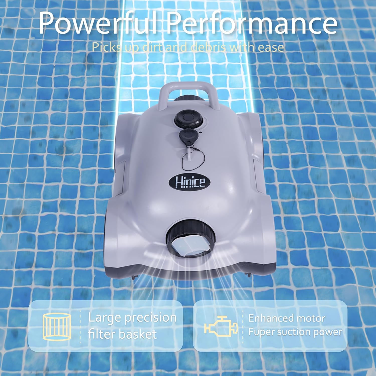 Cordless Pool Vacuum Robot 150min Runtime Auto Cleaner Waterproof
