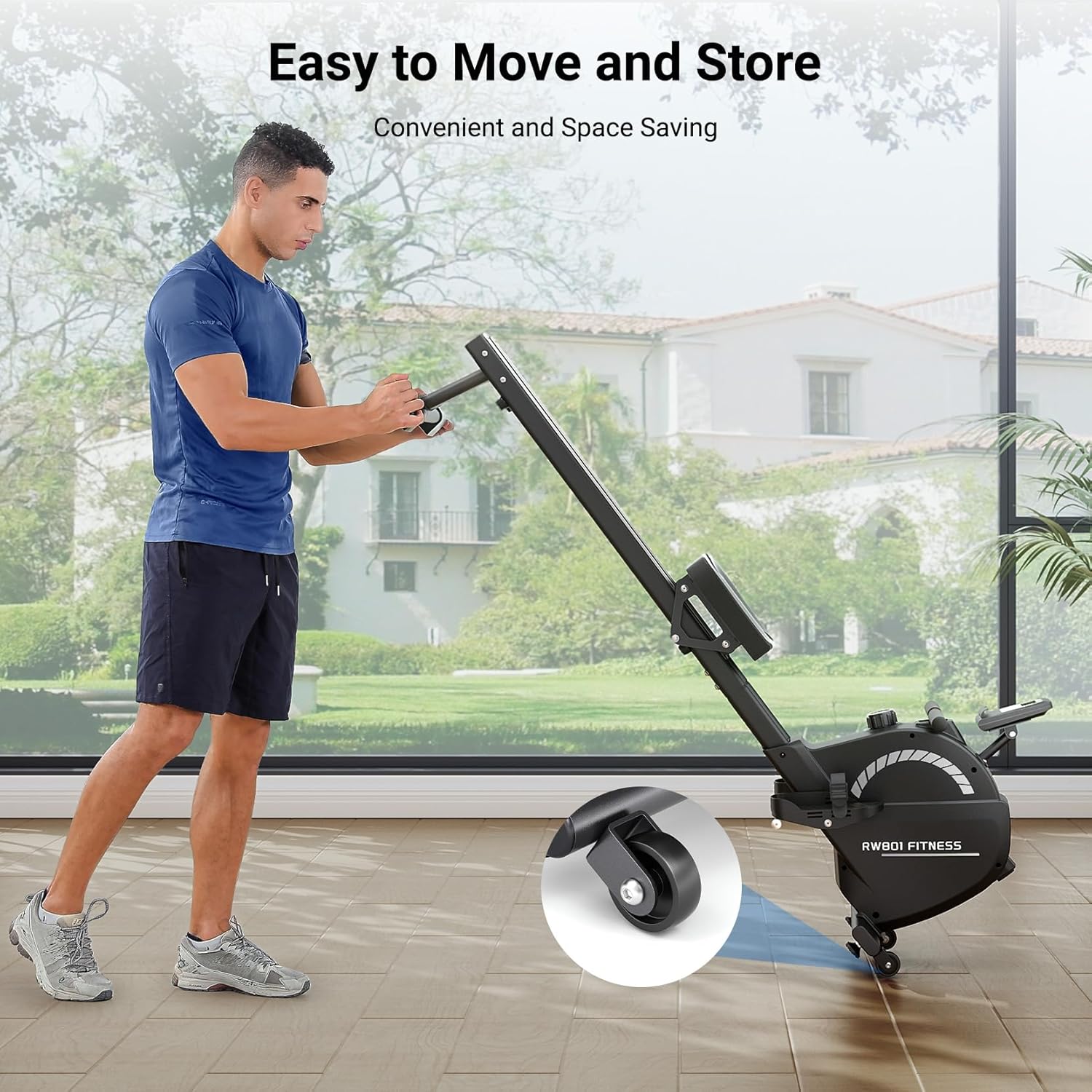 Magnetic Rowing Machine 16 Resistance Home Rower LCD Trainer