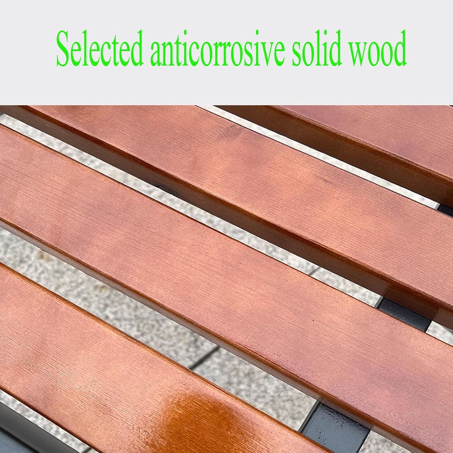 3 Seater Garden Bench 1.2m Wood Metal Outdoor Patio Park Seat