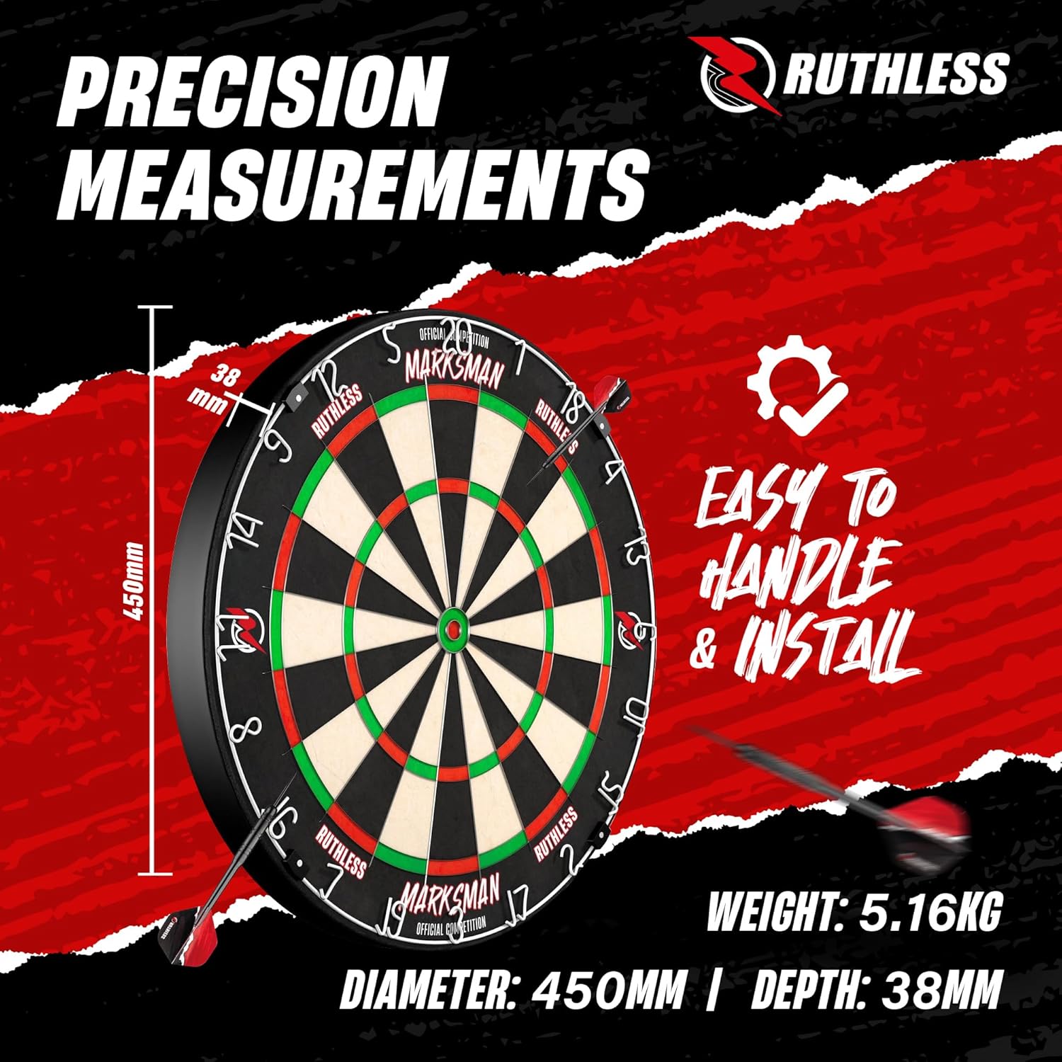 Professional Dart Board Sisal Thin Wire Steel Tip High Scoring