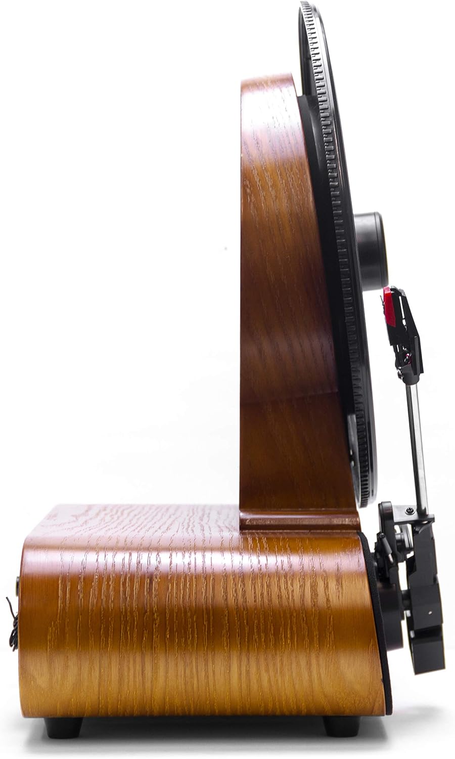Vertical Record Player with Bluetooth Speakers FM Radio Wood