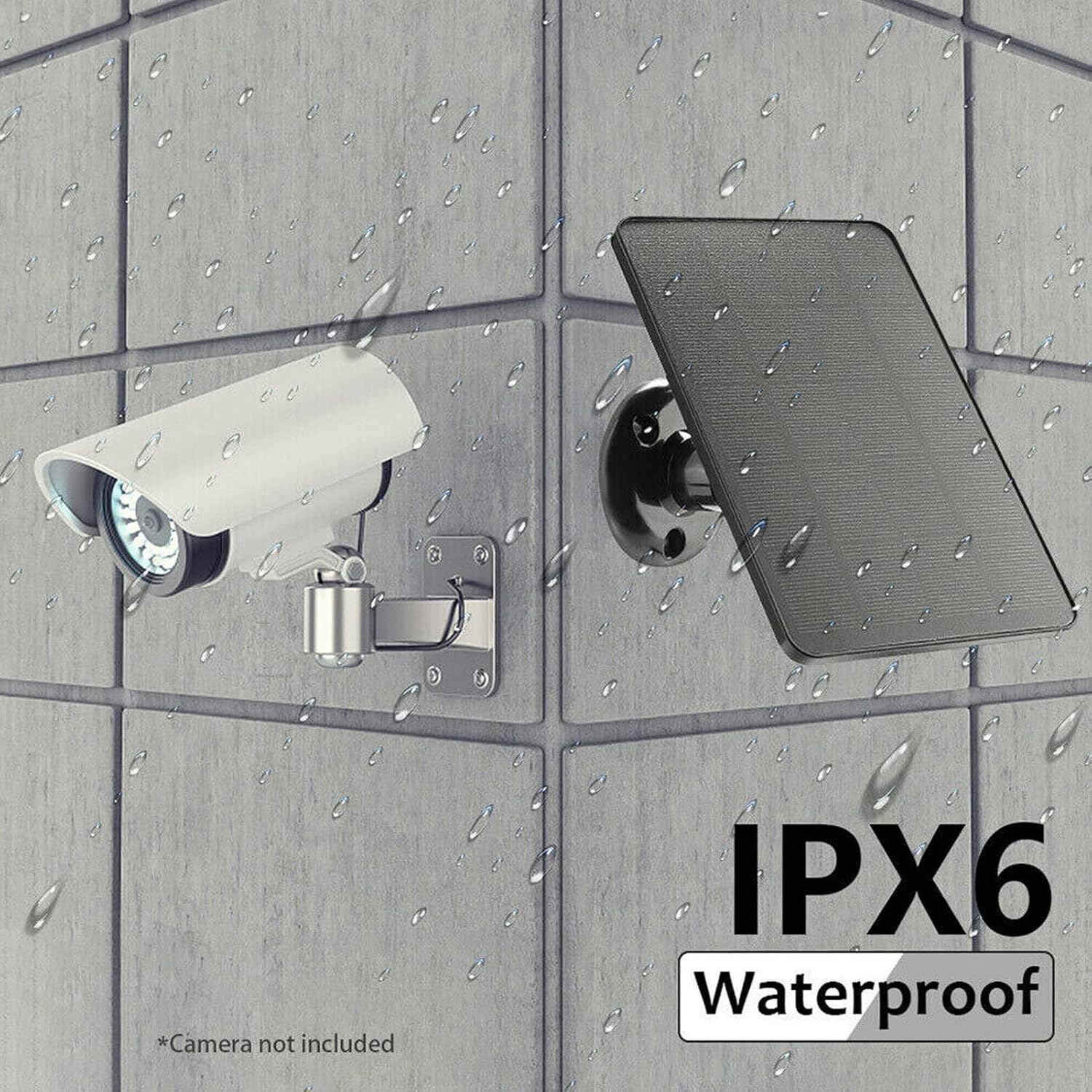 10W Solar Panel for Outdoor Security Camera Waterproof USB