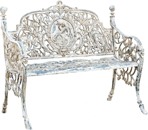 2 Seater Cast Iron Garden Bench Vintage Liberty Style Patio Seat