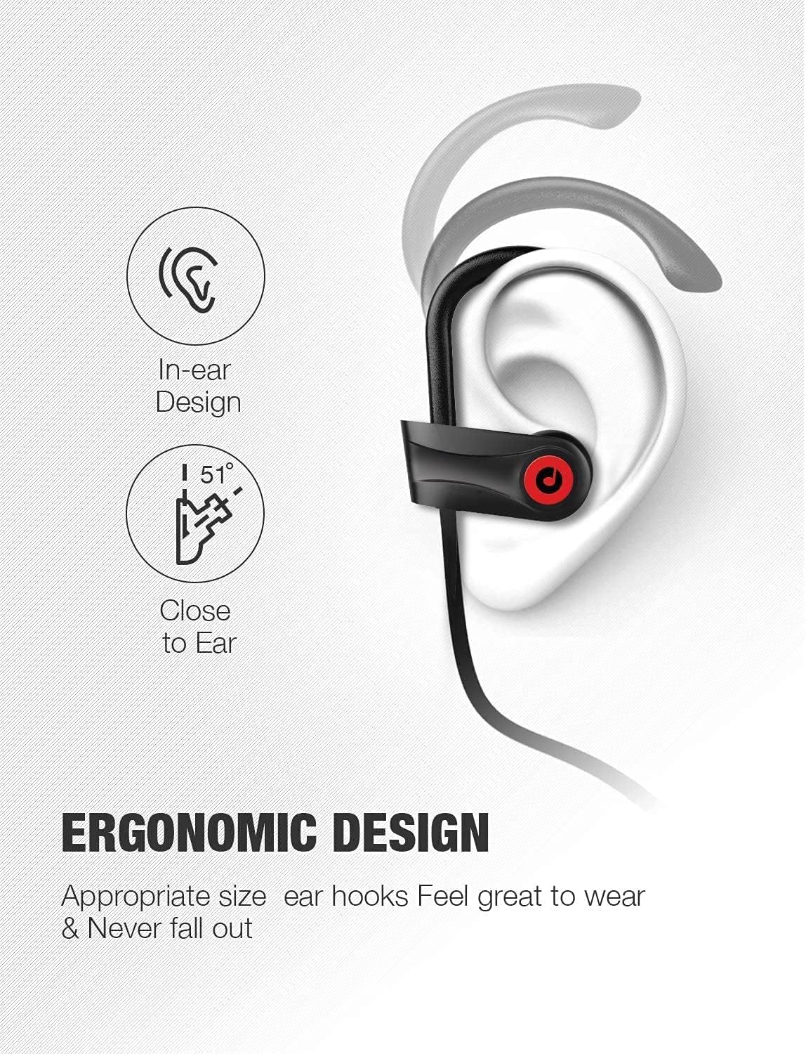 Bluetooth 5.3 Wireless Sport Earbuds IPX7 Waterproof Headphones Mic 15H
