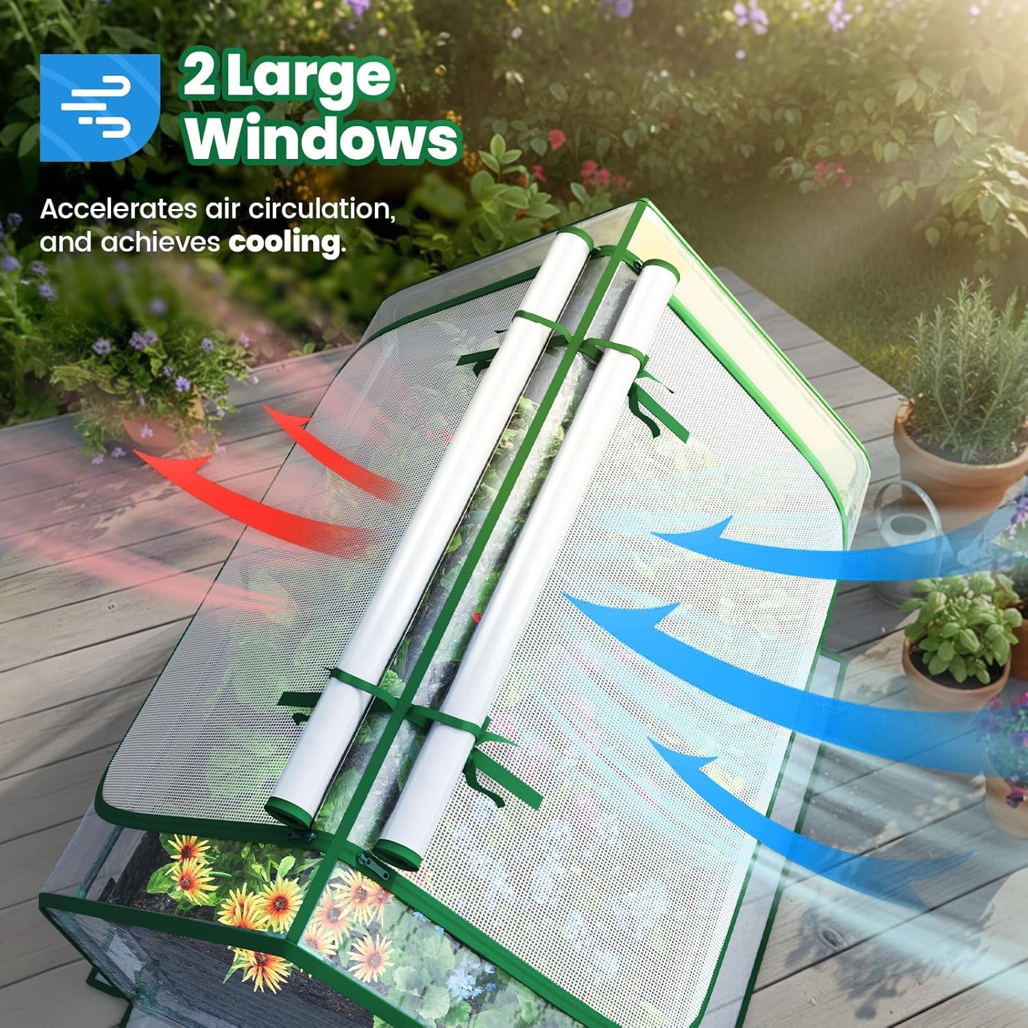 Galvanized Raised Garden Bed with Greenhouse Cover 120x90cm