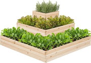 Wooden Raised Garden Bed 3 Tier Planter Box Outdoor Herb Veg Bed