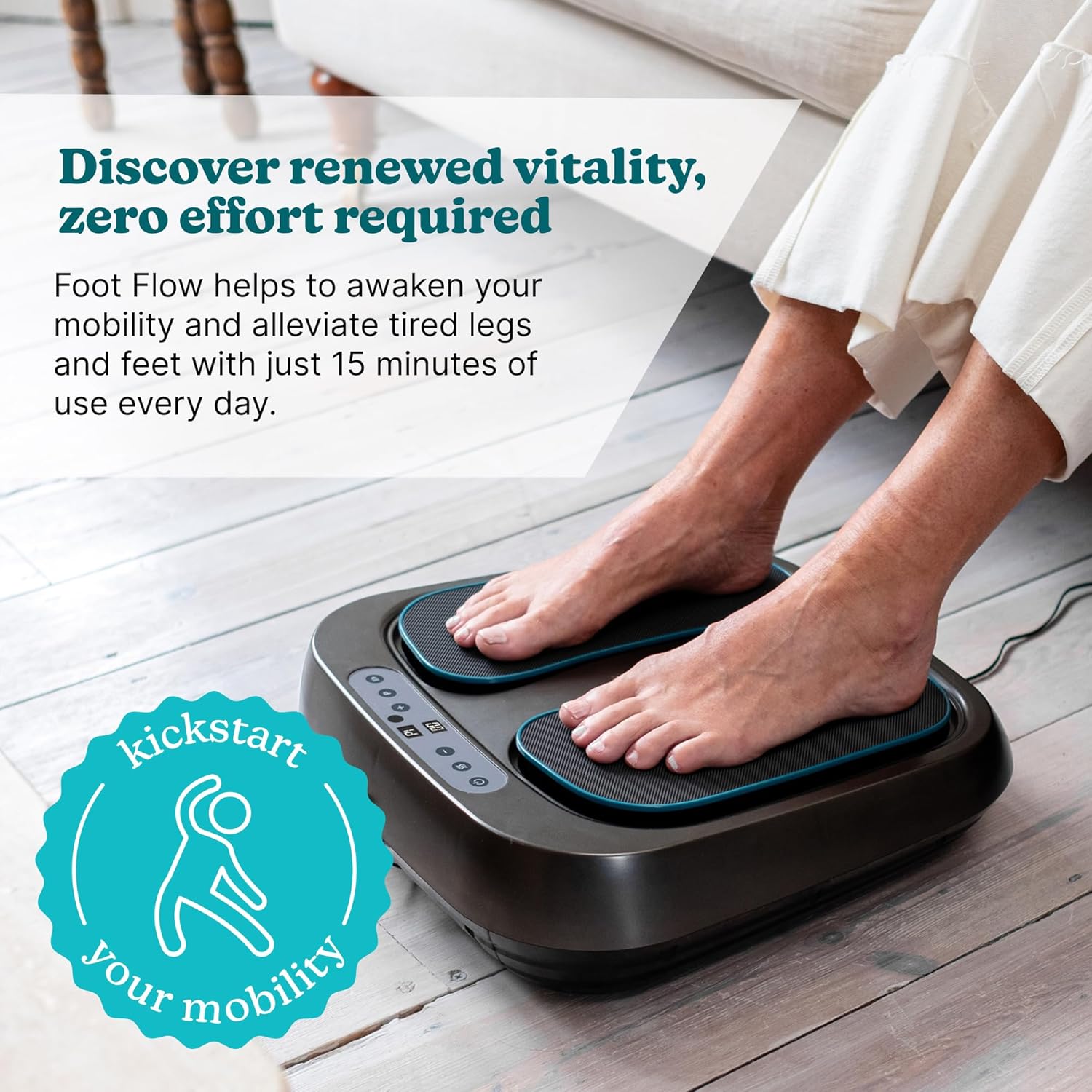 Vibration Foot Massager Heat 20 Intensities Leg Circulation Booster