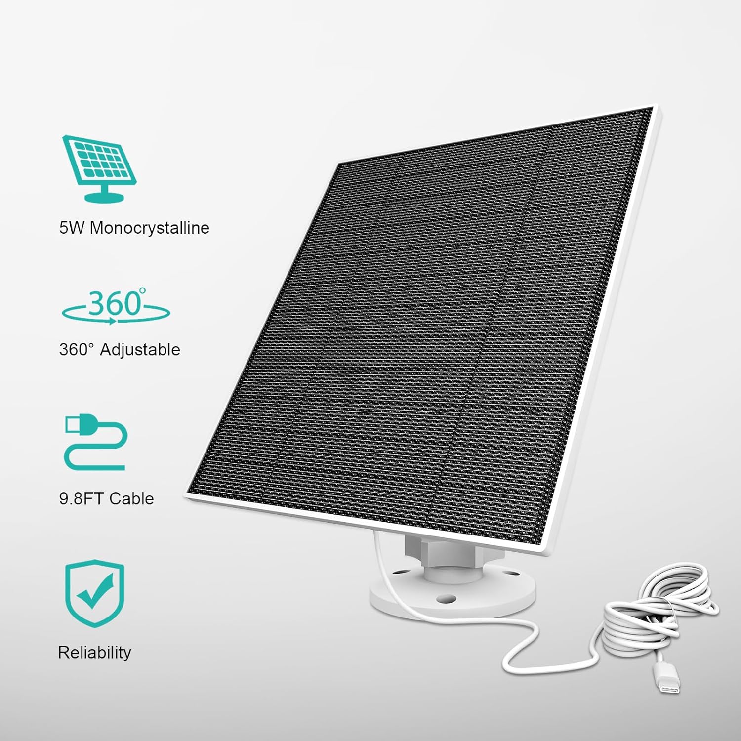 5W Solar Panel Eufy Camera Charger USB C 2 Pack