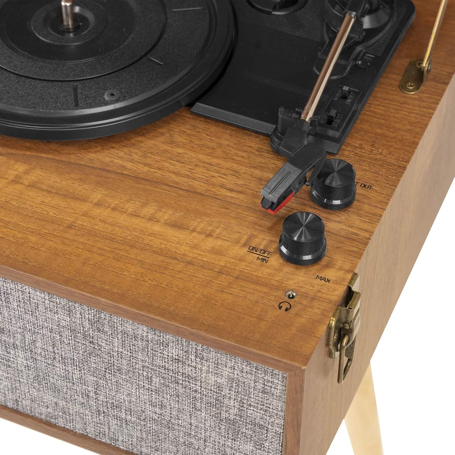 Retro Record Player with Legs Bluetooth Vinyl Turntable MP3 Recorder
