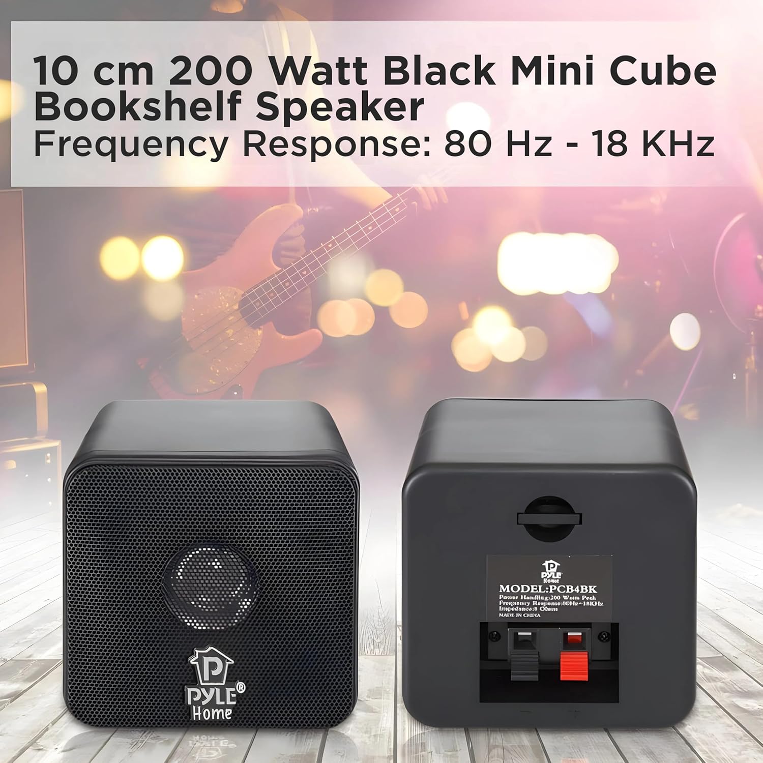 Mini Bookshelf Speakers 200W Compact Stereo Pair Clear Sound TV PC