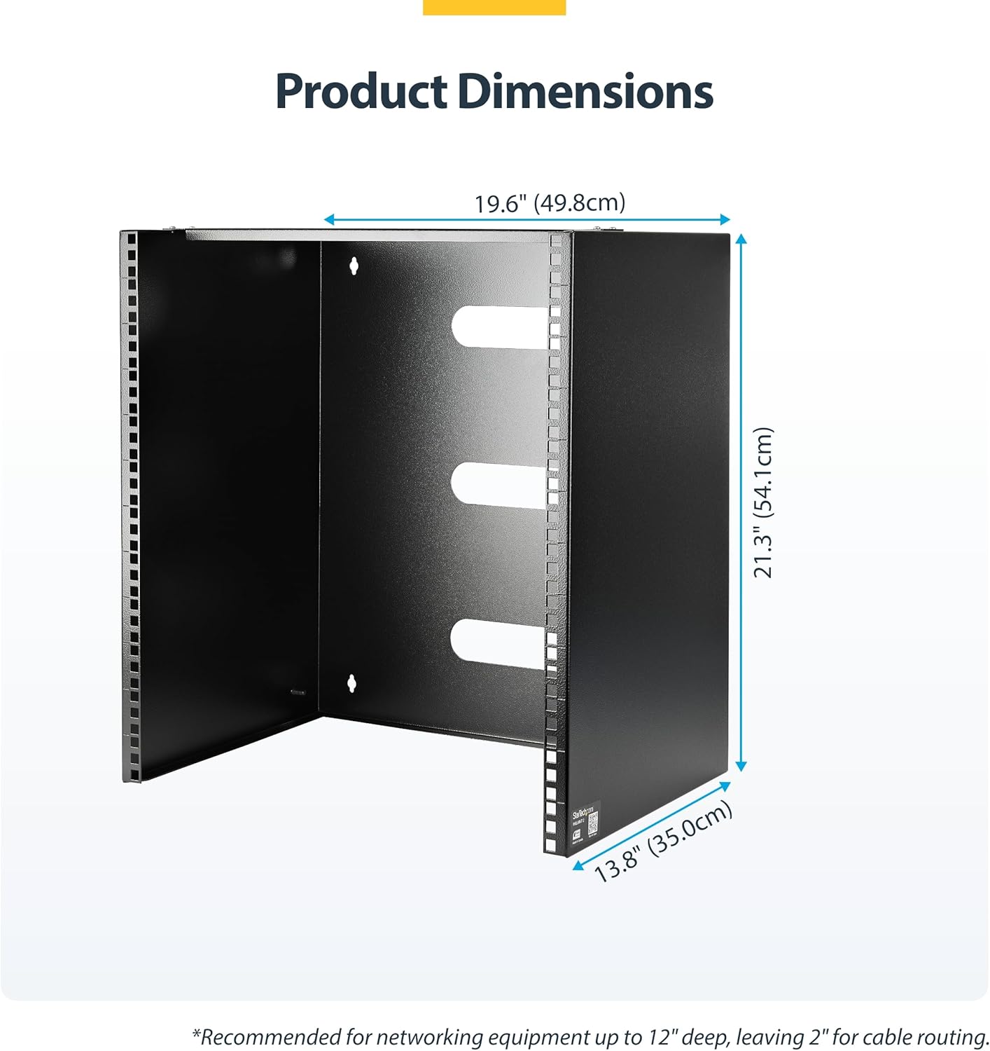 12U Wall Mount Patch Panel Rack 19 Inch Low Profile Bracket