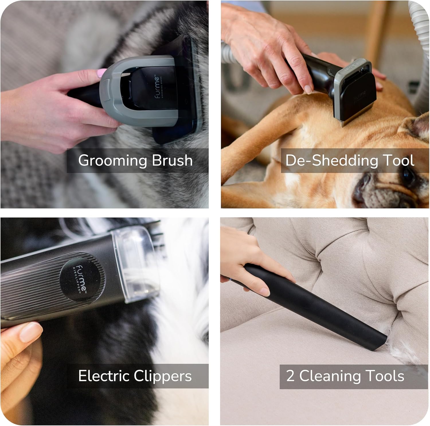 Pet Grooming Vacuum Kit 9000Pa Quiet Dog Cat Hair Remover 1L