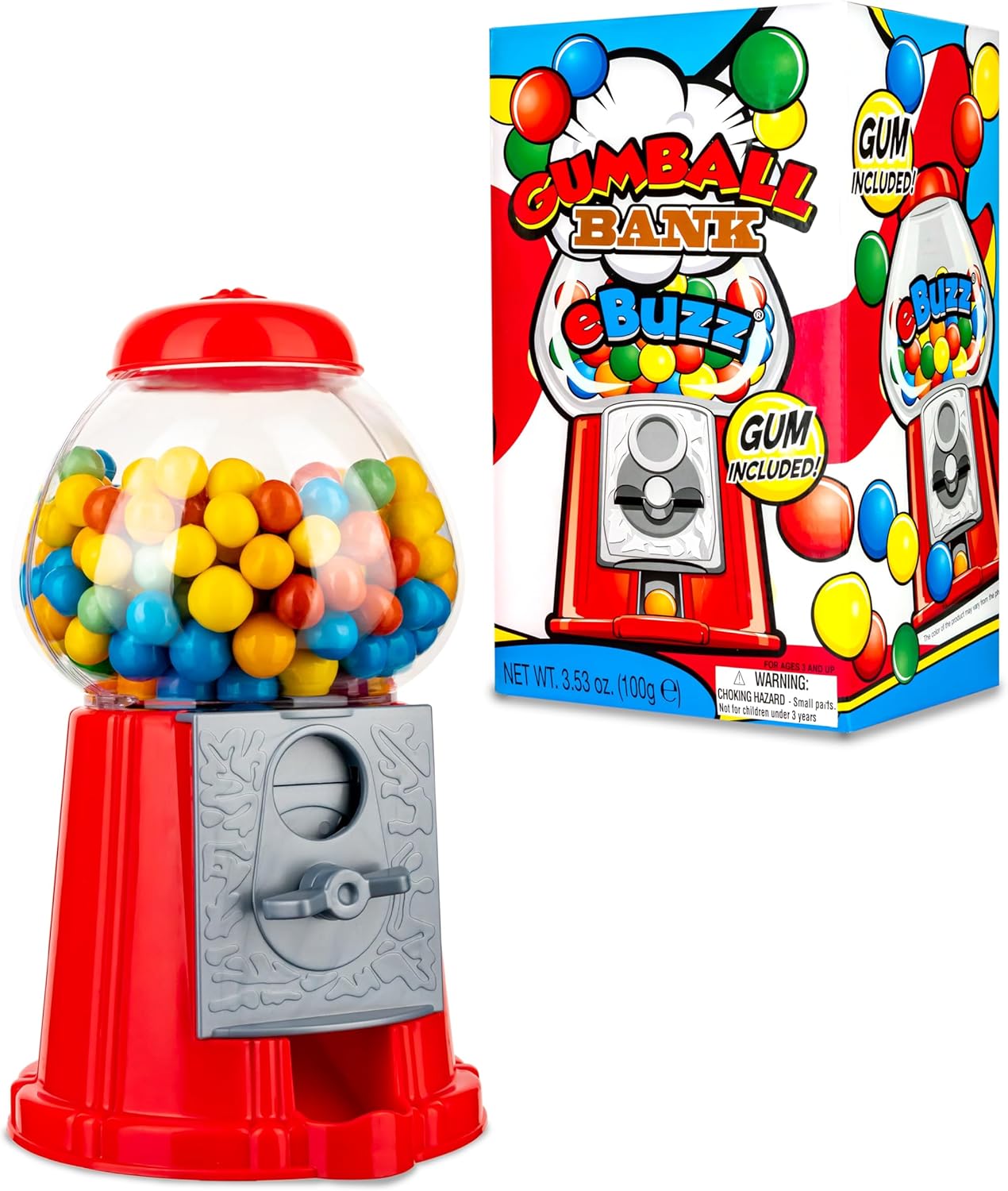 Retro Gumball Machine Coin Operated Sweet Dispenser Kids Red