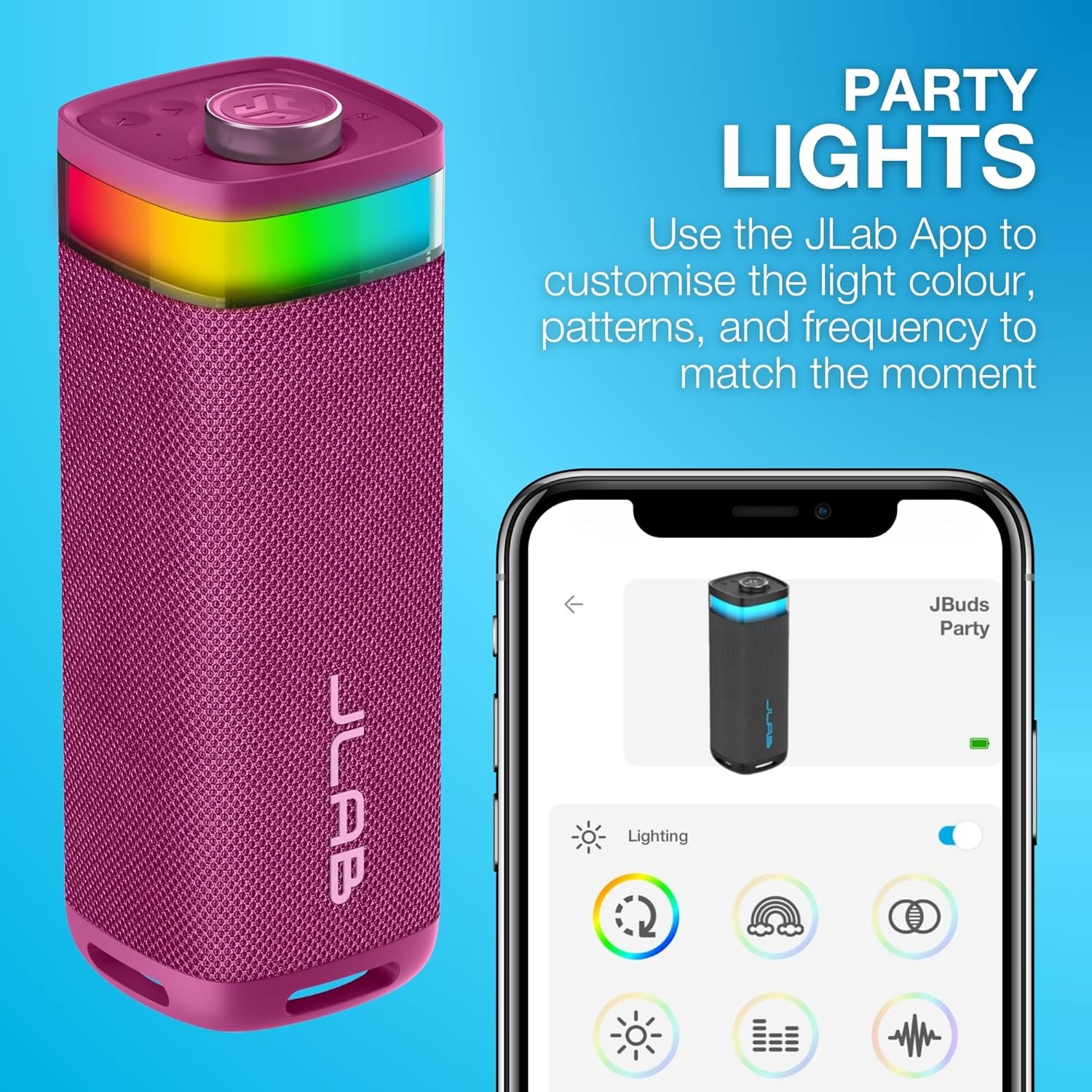 Bluetooth Party Speaker 30W Portable RGB Lights 12H Playtime