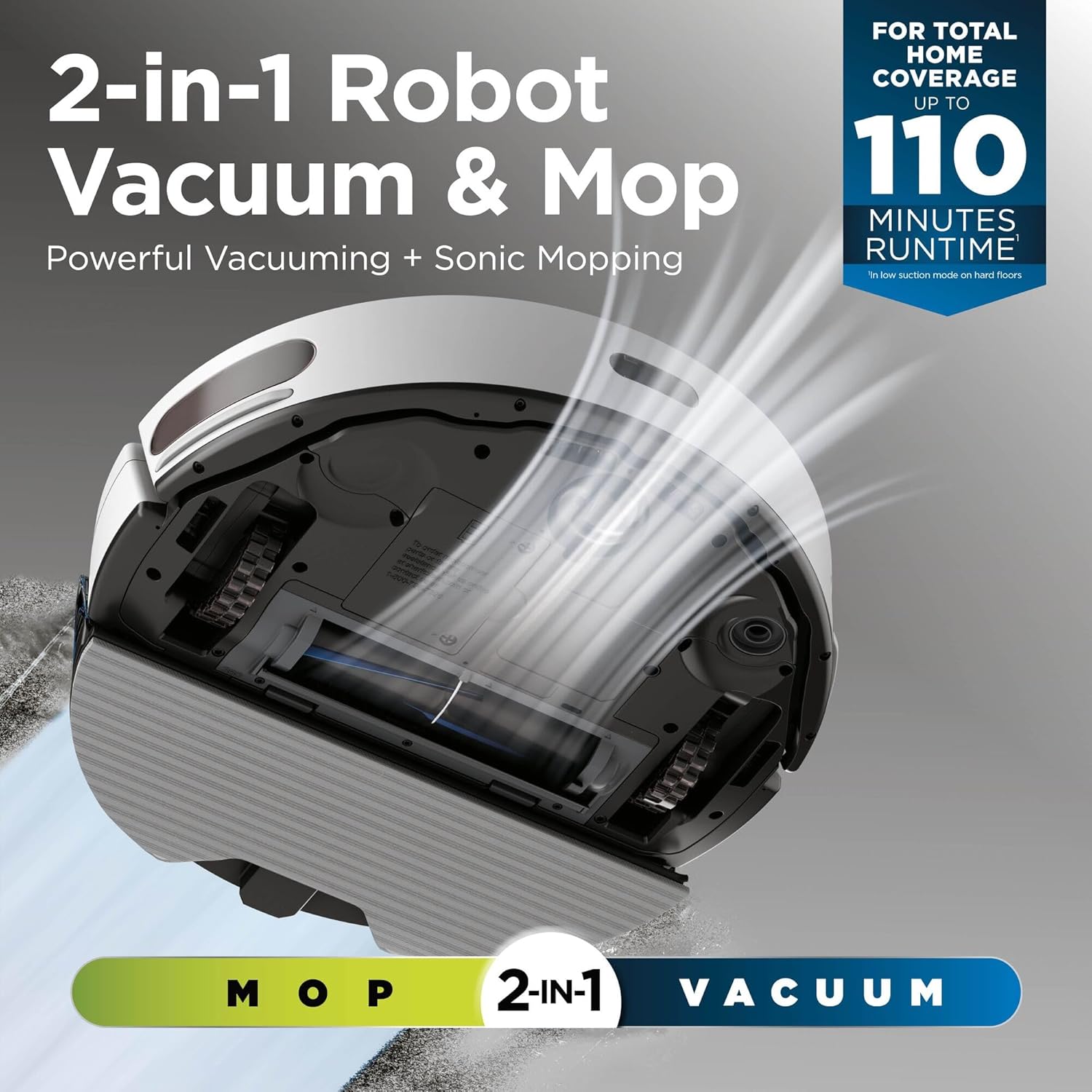 Robot Vacuum Mop Self Empty LiDAR Sonic Clean Pet Hair White