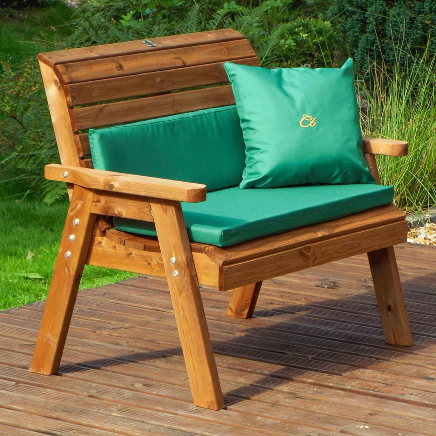 2 Seater Wooden Garden Bench Scandinavian Redwood Patio Seat