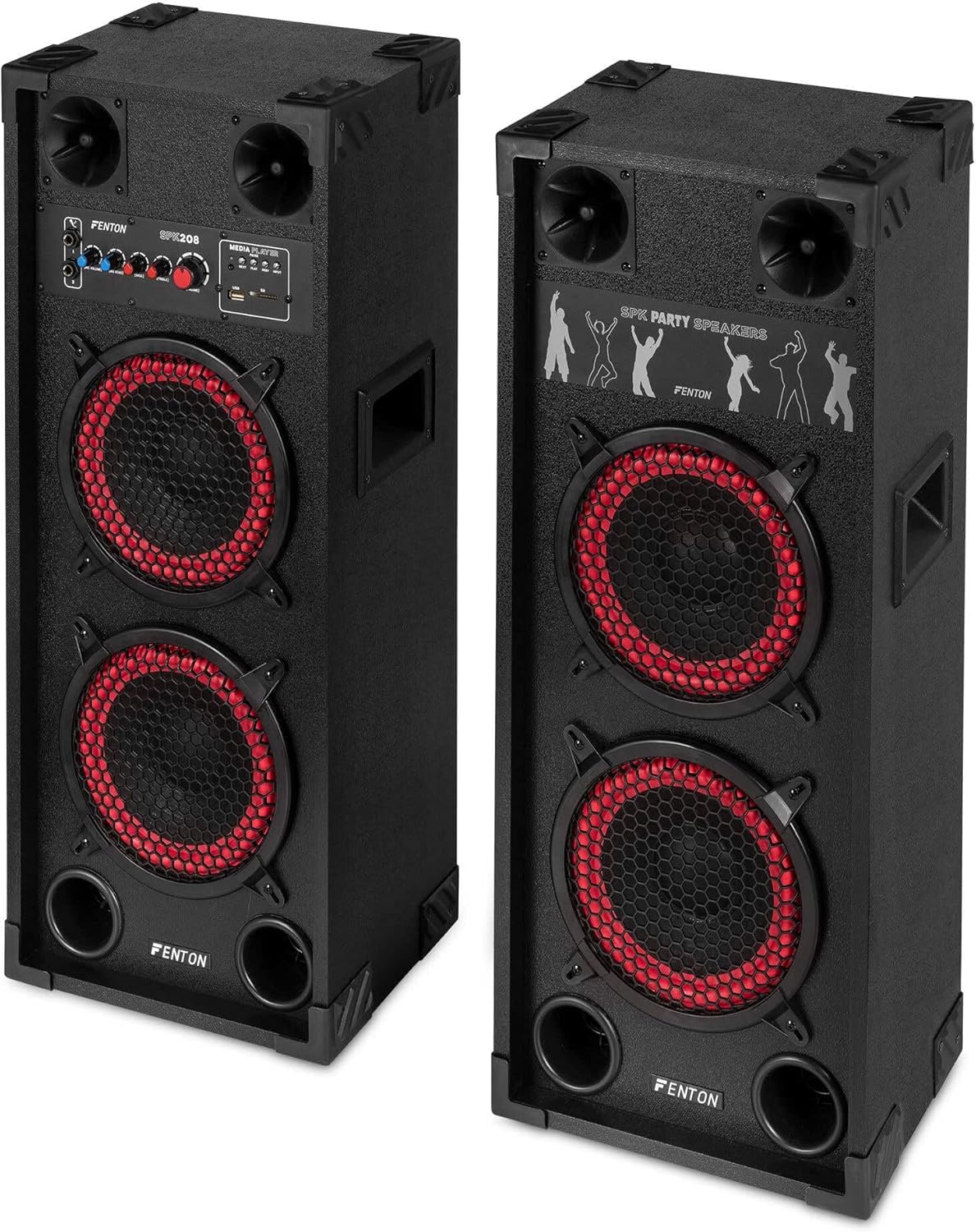 Active Party Speakers 800W Pair Bluetooth DJ Karaoke