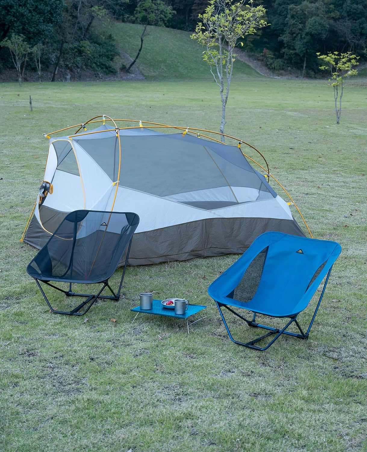 Ultralight Low Mesh Camping Chair with Carry Bag Black