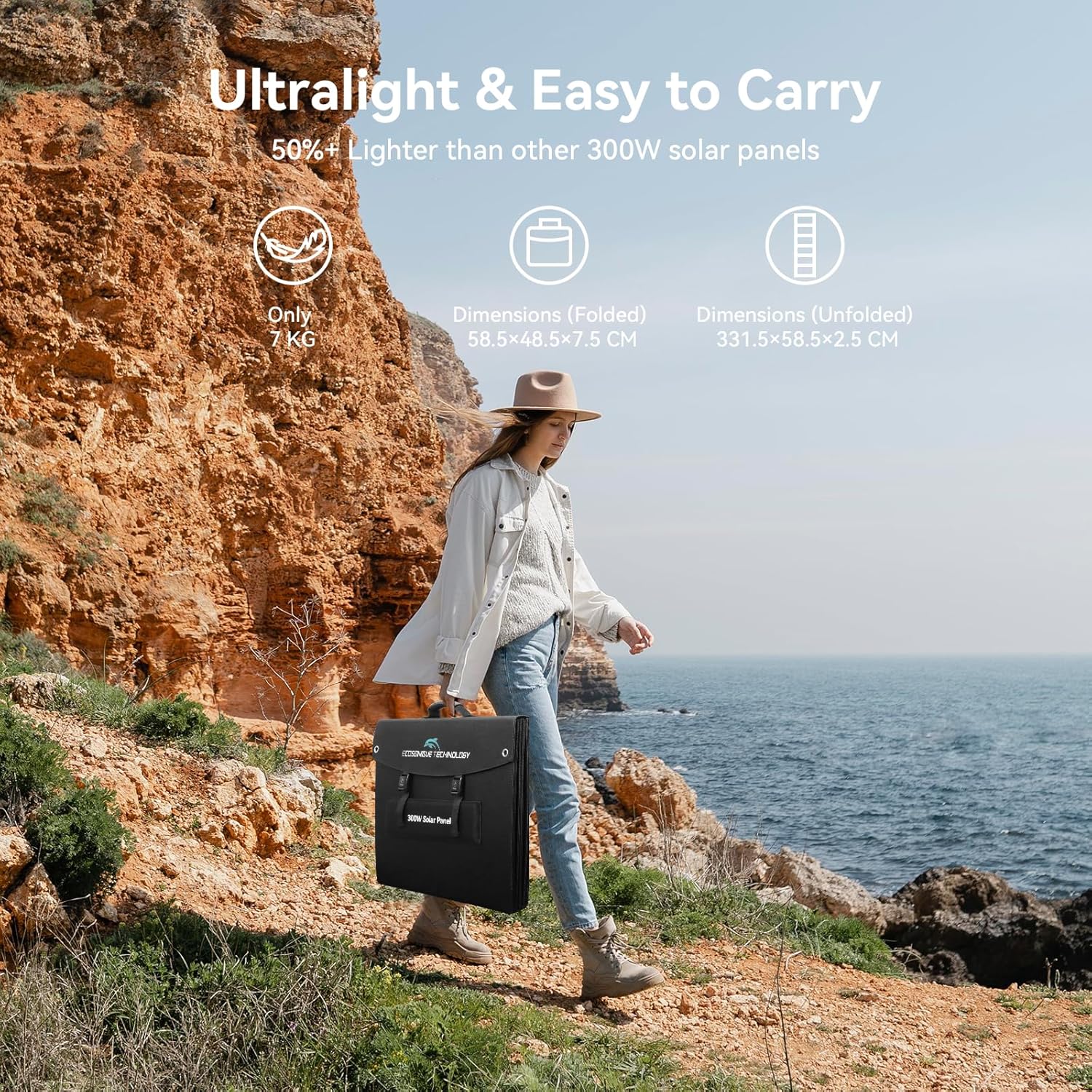 300W Foldable Solar Panel Suitcase MC4 Camping RV Charger