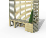 Modular Wooden Garden Bench Seating Set w/Trellis Planter