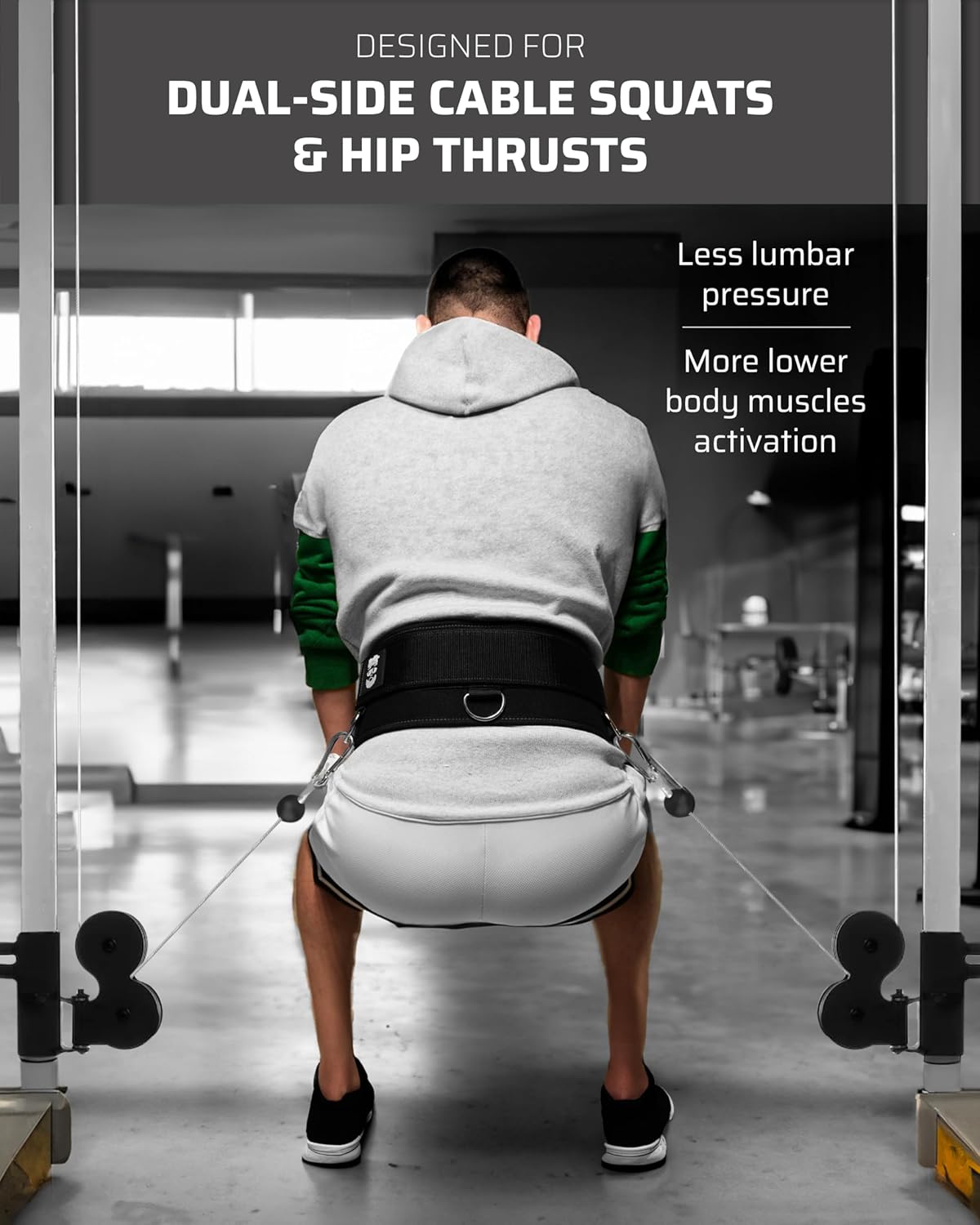Cable Machine Squat Hip Thrust Belt Gym Attachment Adjustable